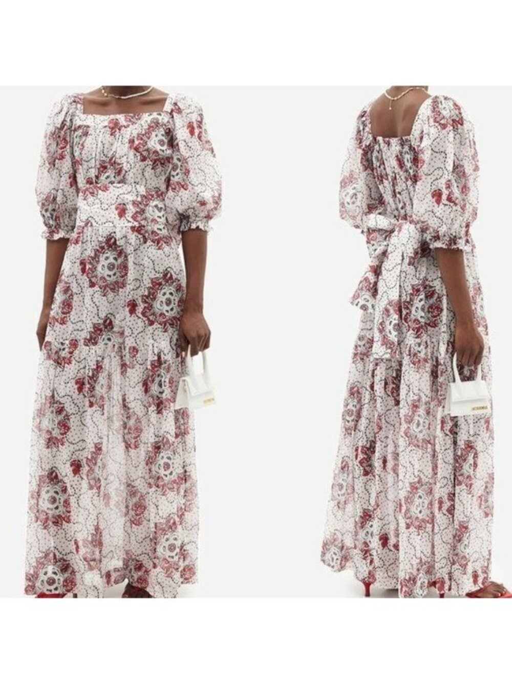 Nwt The Vampire's Wife The Guardian Meadow-Rose Print Cotton Poplin Dress Us12 — image 3 of 8